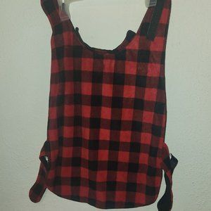 Follow Me Dog Jacket, red and black checked, in size XL